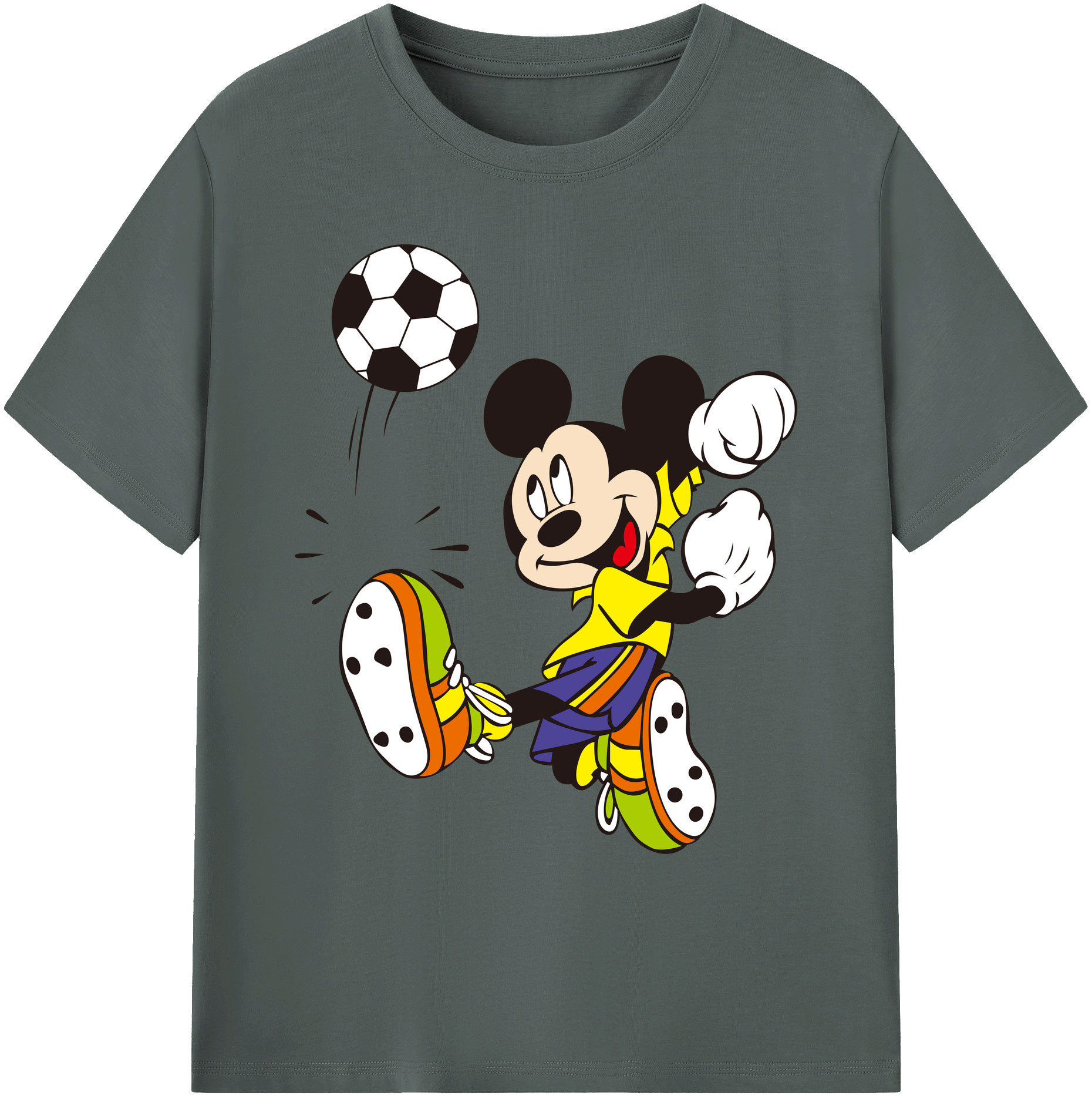 ミッキーマウス Mickey Mouse 綿100％ メンズ半袖Tシャツ｜肌触りやわらか＆通気性